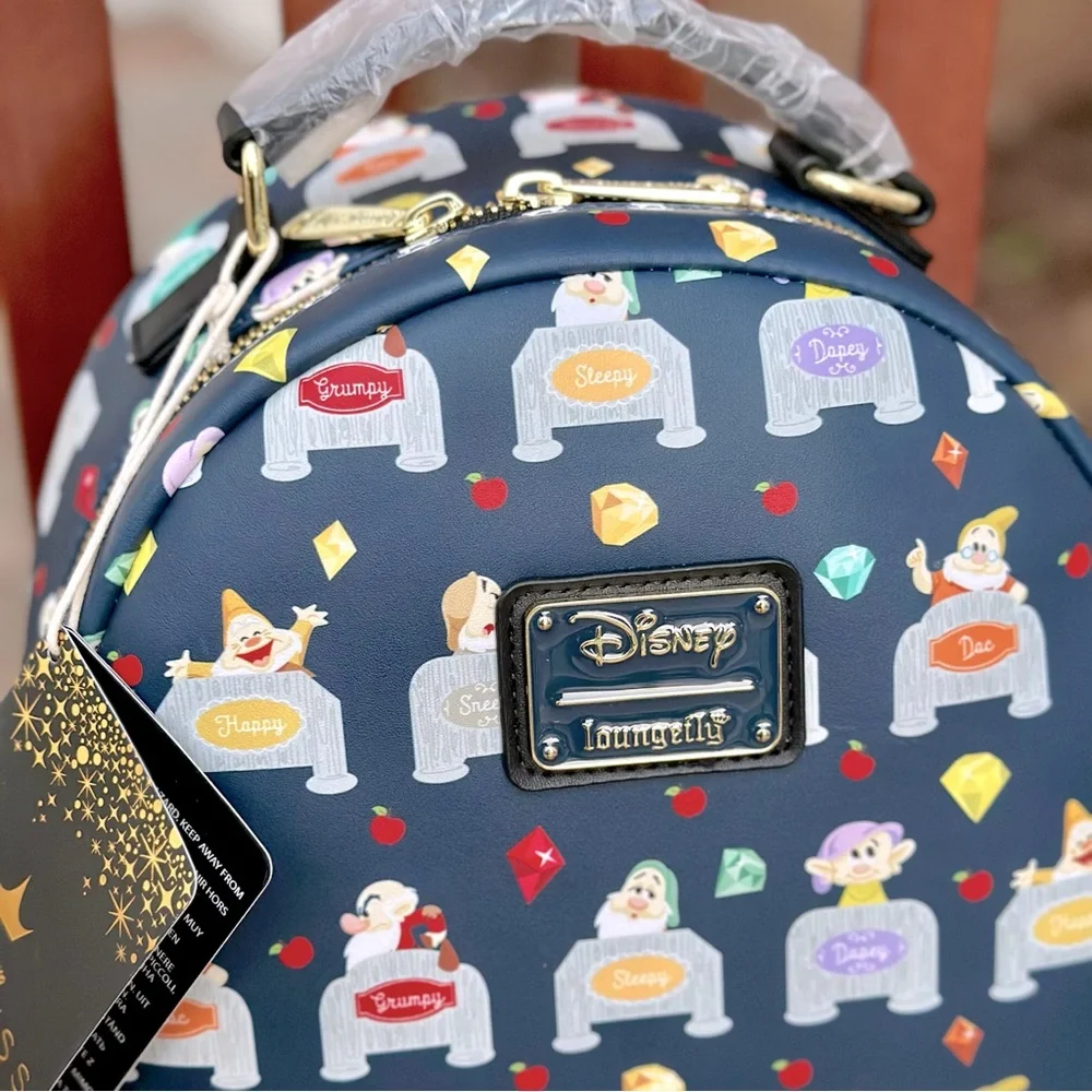 Loungefly Disney Snow White and the Seven Dwarves Allover Print Mini Backpack